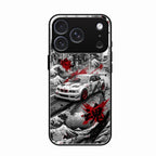 Japanese Wave Drift Racing Premium Glass Phone Case for iPhone 17 Pro Max