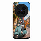 Cartoon Scooter Adventure Premium Glass Phone Case for Vivo X300 Pro 5G
