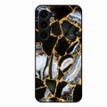 Black Gold Marble Glass Phone Case for Samsung Galaxy S23 Plus 5G