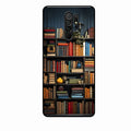 Colorful Bookshelf Art Glass Case Cover for Redmi 9 Prime