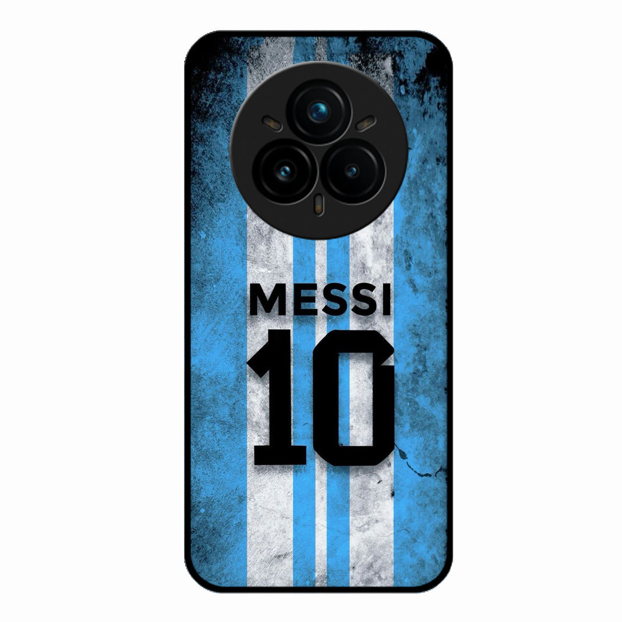 Blue Stripes Number 10 Football Glass Phone Case for Realme 14 Pro Plus 5G