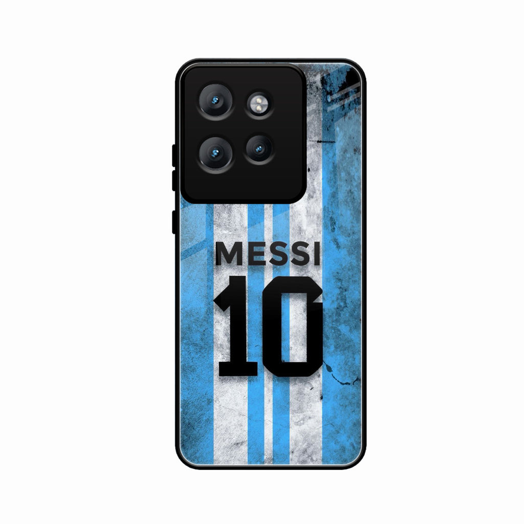 Blue Stripes Number 10 Football Glass Phone Case for Motorola Edge 50