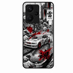 Japanese Wave Drift Racing Premium Glass Phone Case for Redmi Note 13 Pro Plus 5G