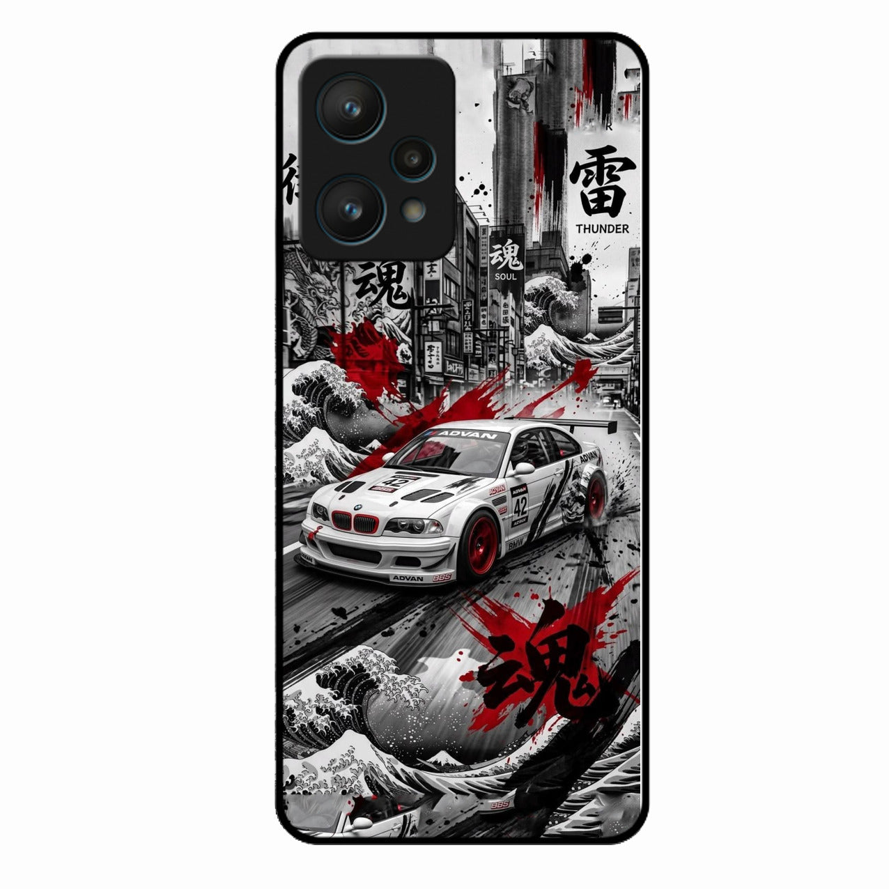 Japanese Wave Drift Racing Premium Glass Phone Case for Realme 9 Pro 5G