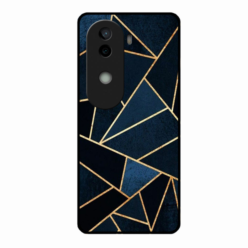 Midnight Gold Geometric Premium Glass Phone Case for Vivo V40E 5G