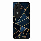 Midnight Gold Geometric Premium Glass Phone Case for Vivo V40E 5G