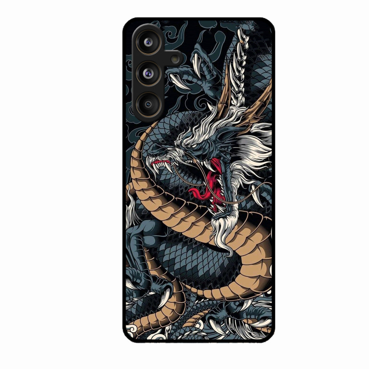 Midnight Dragon Glass Phone Case for Samsung Galaxy F55 5G
