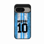 Blue Stripes Number 10 Football Glass Phone Case for Google Pixel 9 5G