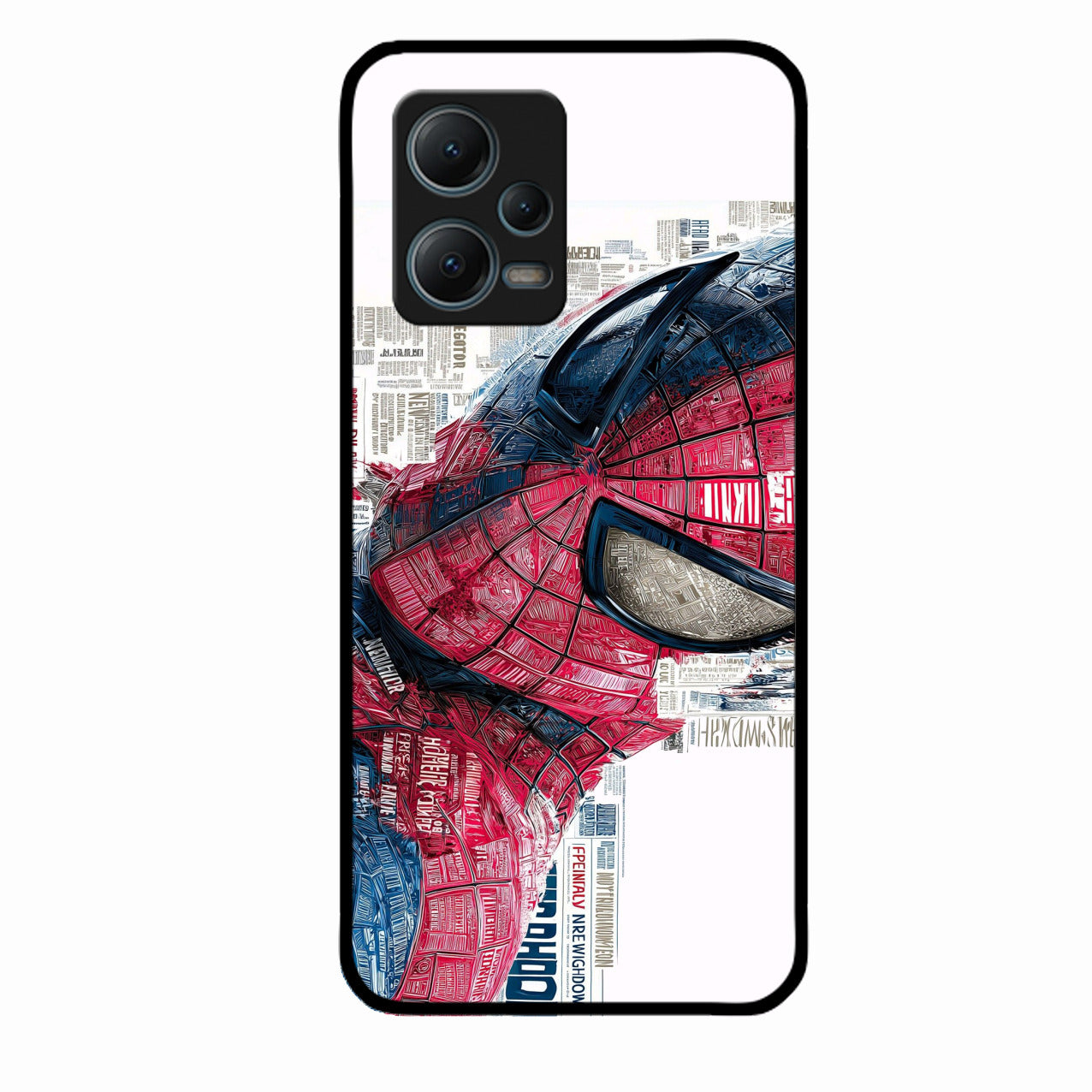 Red Blue Web Hero Glass Phone Cover for Redmi Note 12 5G