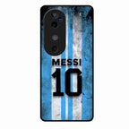Blue Stripes Number 10 Football Glass Phone Case for Vivo V40 5G