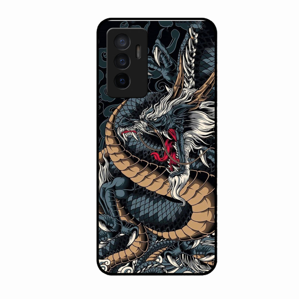 Midnight Dragon Glass Phone Case for Vivo V23E 5G