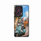 Cartoon Scooter Adventure Premium Glass Phone Case for Motorola G96 5G
