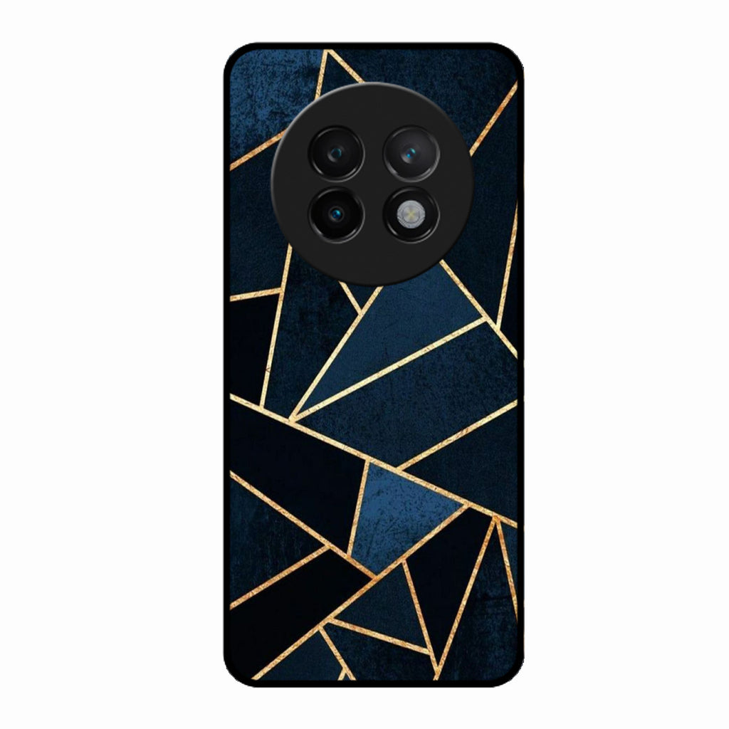 Midnight Gold Geometric Premium Glass Phone Case for Realme 13 Plus 5G