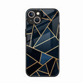 Midnight Gold Geometric Premium Glass Phone Case for iPhone 15