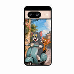 Cartoon Scooter Adventure Premium Glass Phone Case for Google Pixel 8A 5G