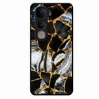 Black Gold Marble Glass Phone Case for Vivo Y400 Pro 5G