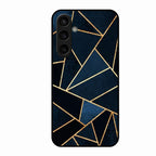 Midnight Gold Geometric Premium Glass Phone Case for Samsung Galaxy S23 Fe 5G
