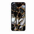 Black Gold Marble Glass Phone Case for Samsung Galaxy F23 5G