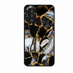 Black Gold Marble Glass Phone Case for Samsung Galaxy F23 5G