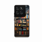 Colorful Bookshelf Art Glass Case Cover for Motorola Edge 60 Pro 5G