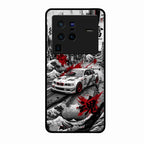 Japanese Wave Drift Racing Premium Glass Phone Case for Vivo X80 Pro 5G