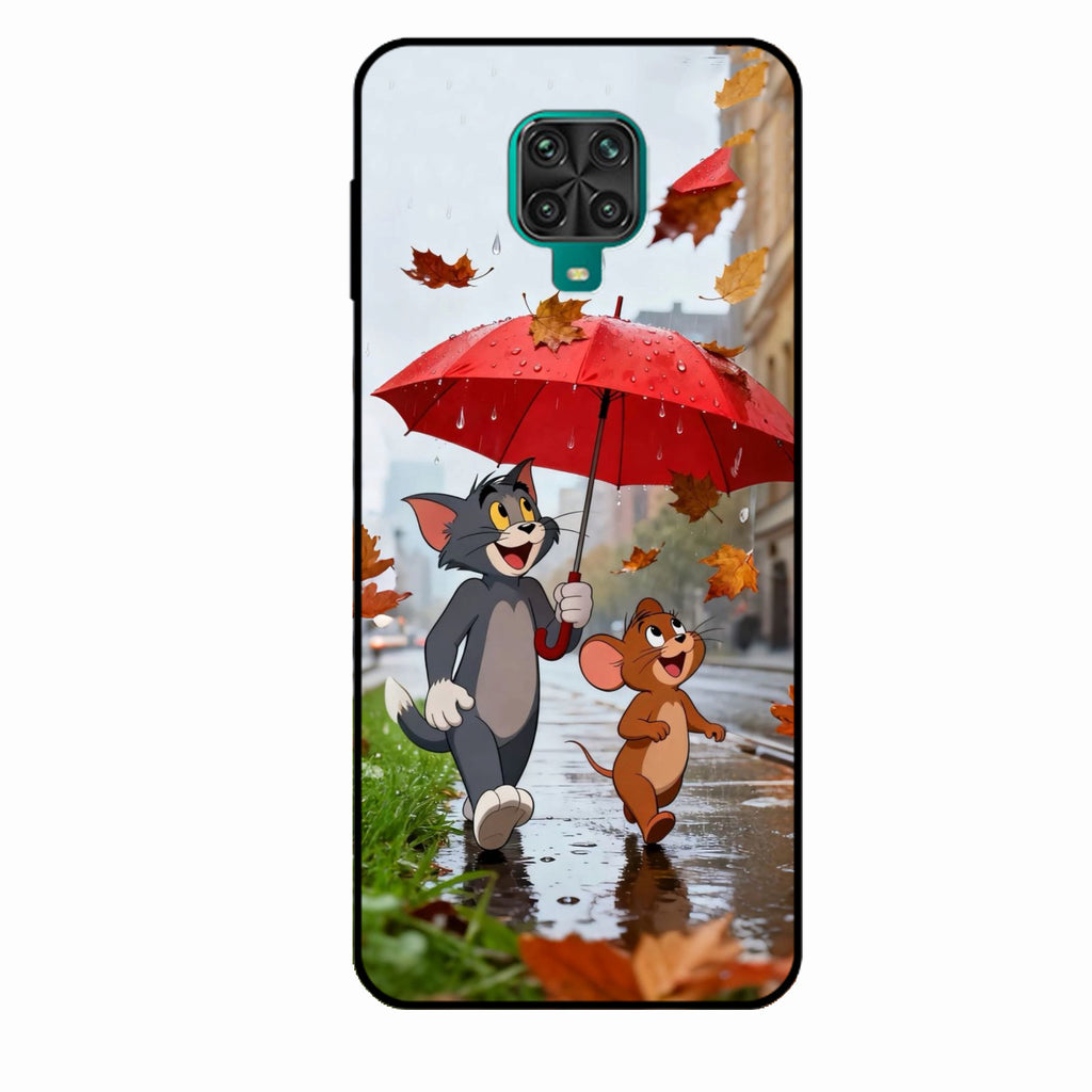Rainy Day Cartoon Glass Phone Case for Redmi Note 9 Pro
