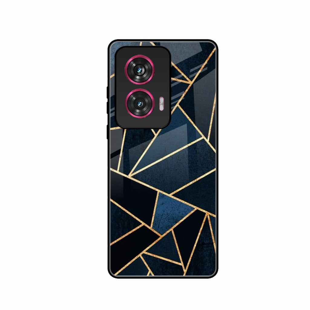 Midnight Gold Geometric Premium Glass Phone Case for Motorola G85 5G