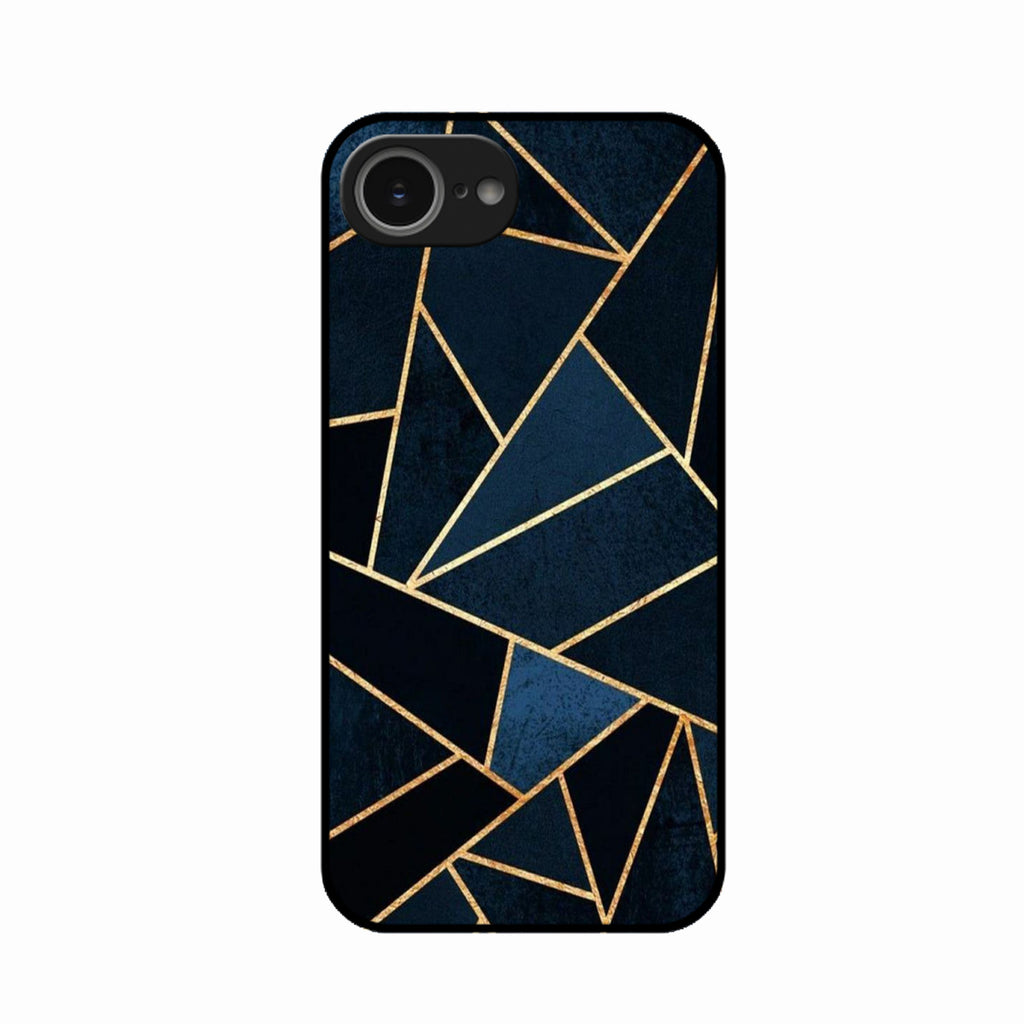 Midnight Gold Geometric Premium Glass Phone Case for iPhone 16e