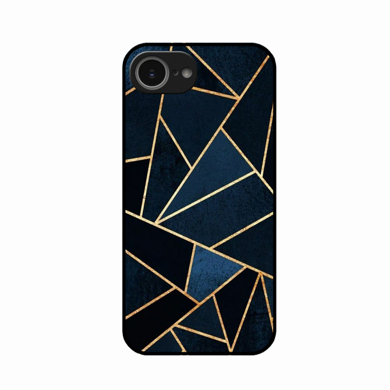 Midnight Gold Geometric Premium Glass Phone Case for iPhone 16e