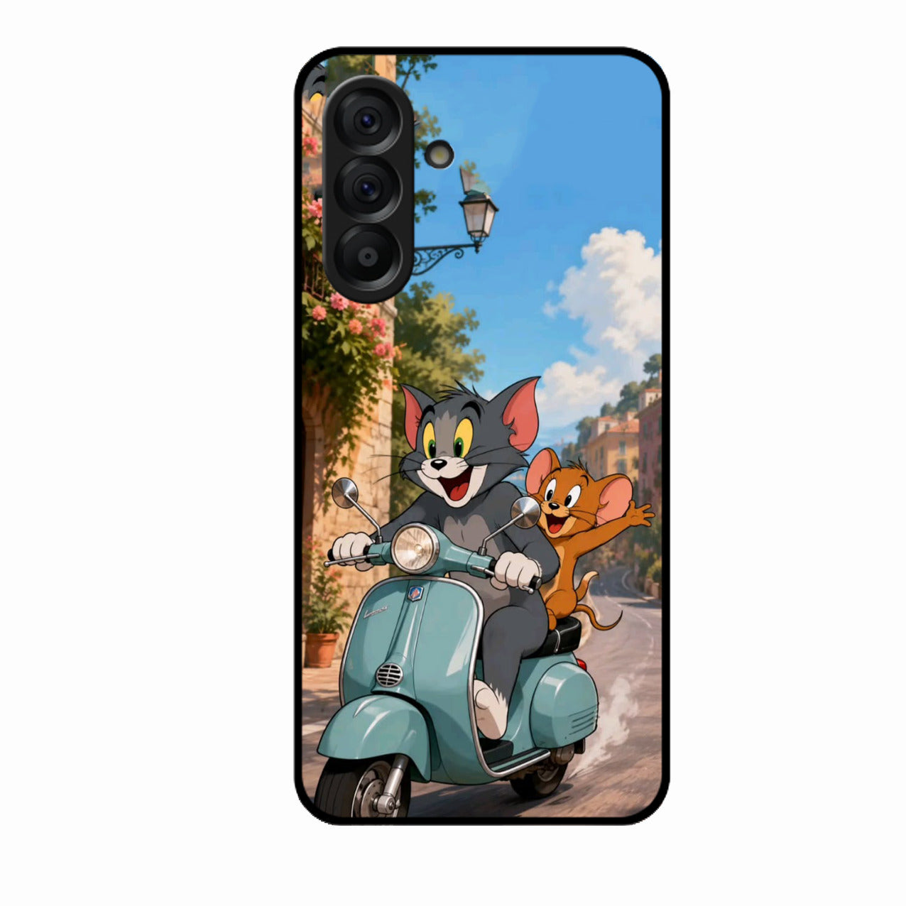 Cartoon Scooter Adventure Premium Glass Phone Case for Samsung Galaxy A56 5G