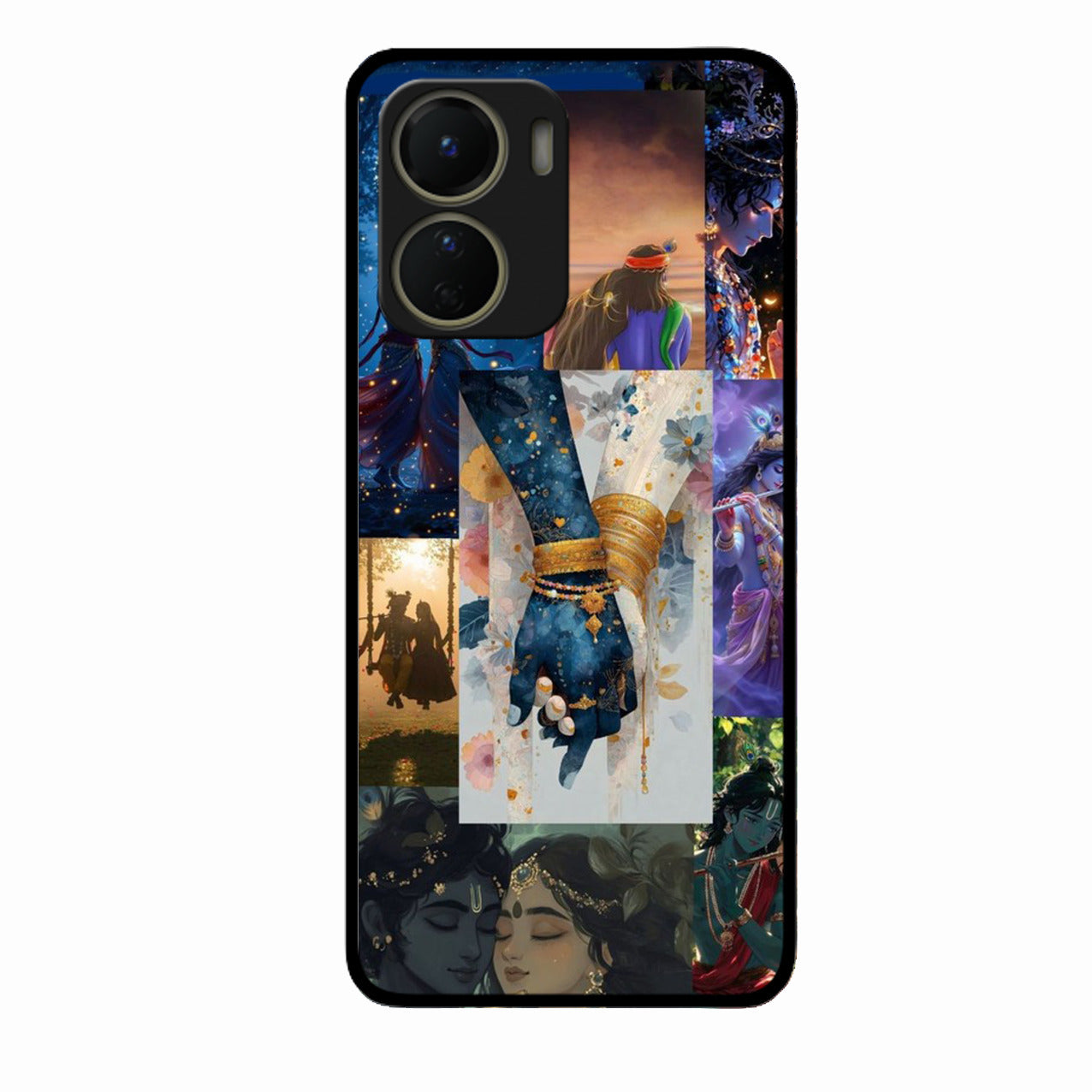 Eternal Radha Krishna Love Glass Phone Case for Redmi 12 5G