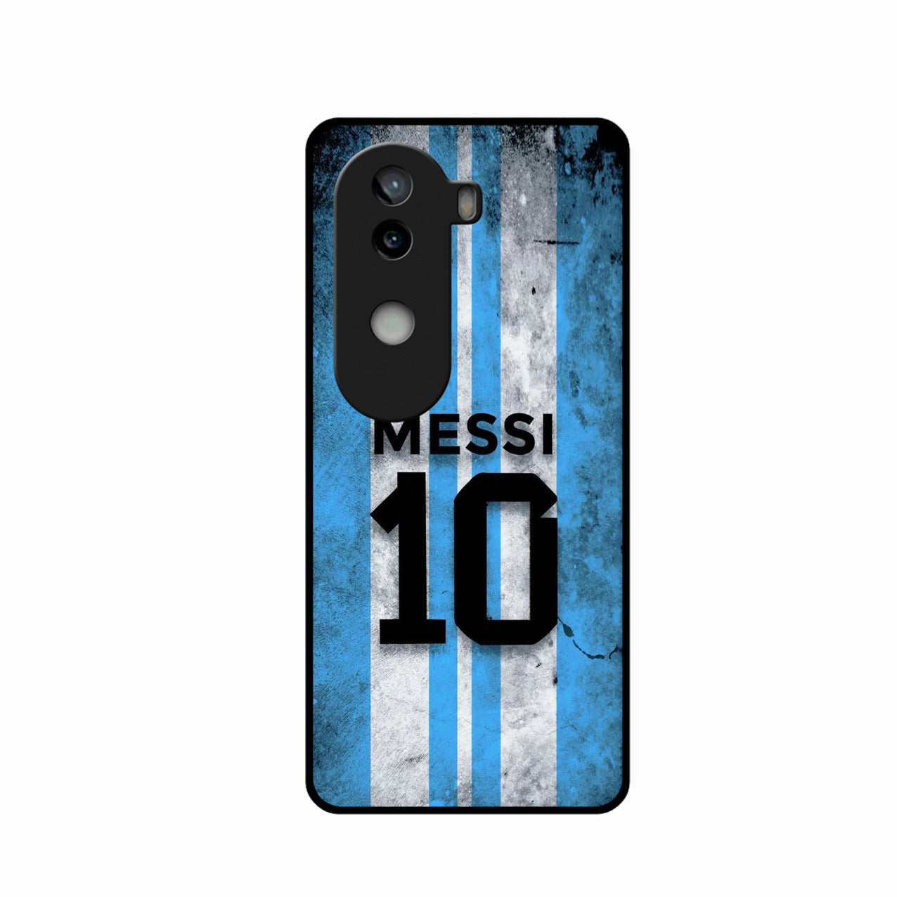 Blue Stripes Number 10 Football Glass Phone Case for iQOO Z9S 5G