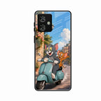 Cartoon Scooter Adventure Premium Glass Phone Case for Motorola G64 5G