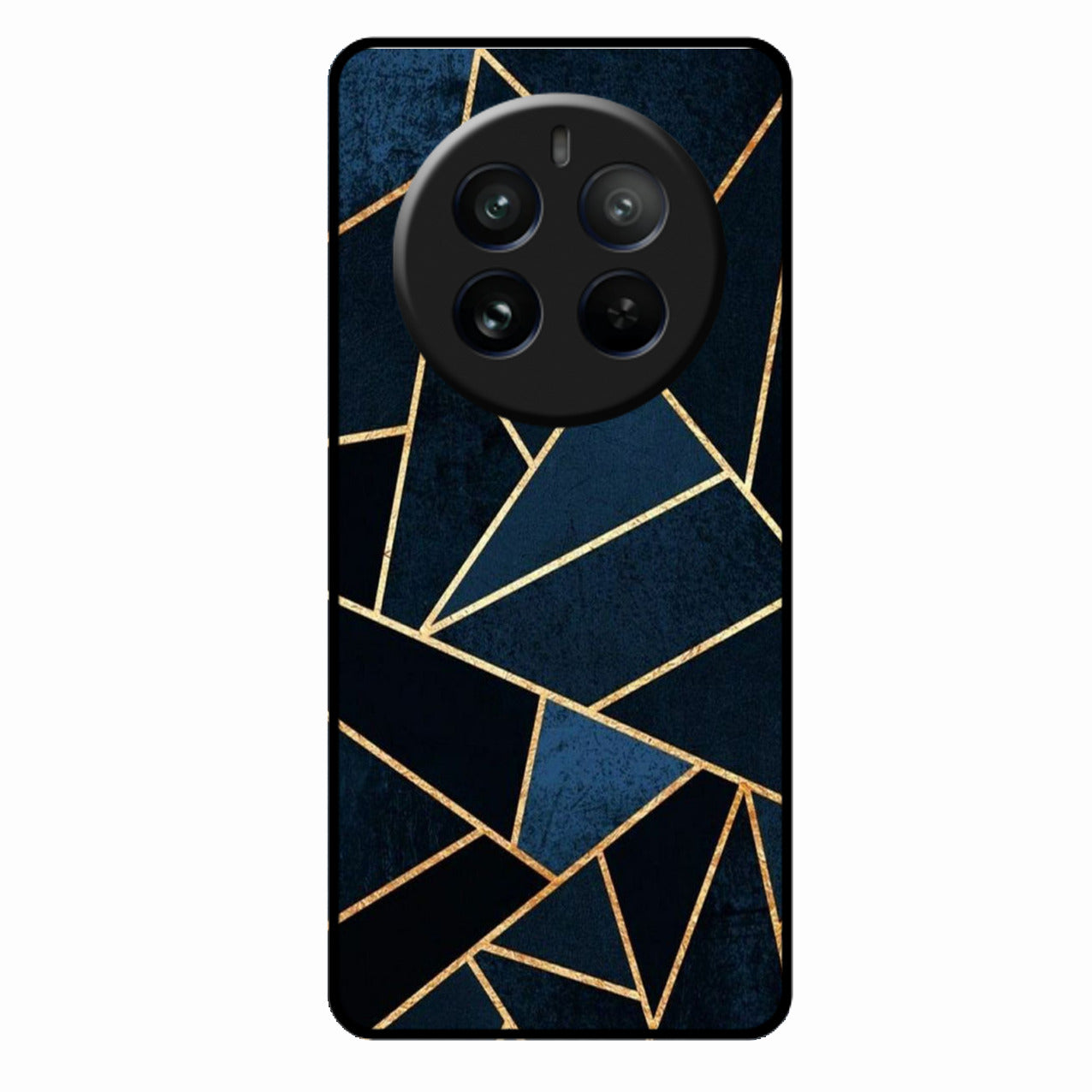 Midnight Gold Geometric Premium Glass Phone Case for Realme 12 Pro Plus 5G