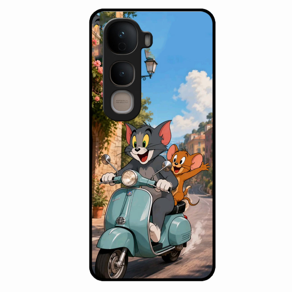 Cartoon Scooter Adventure Premium Glass Phone Case for Vivo Y400 Pro 5G