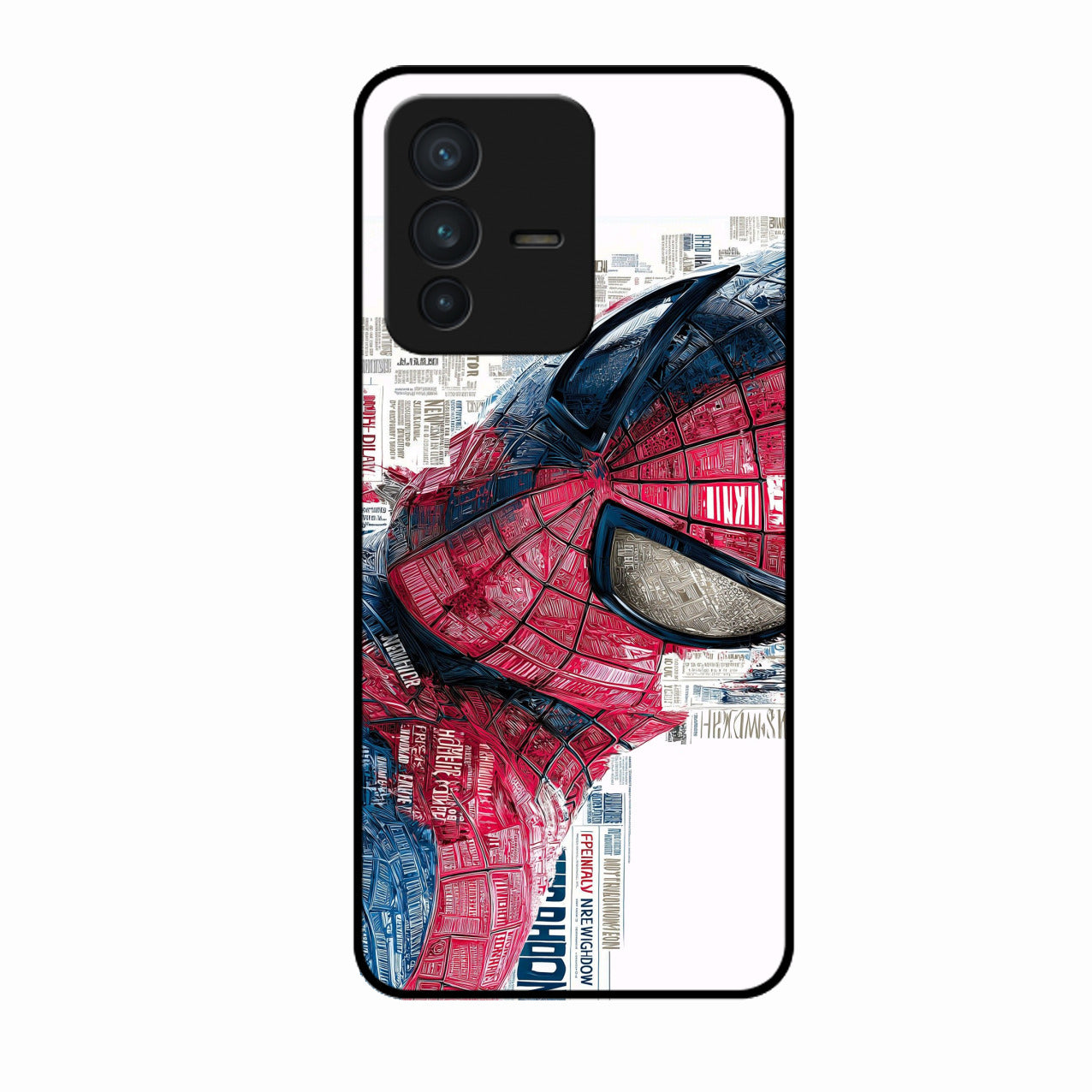 Red Blue Web Hero Glass Phone Cover for Vivo V23 5G