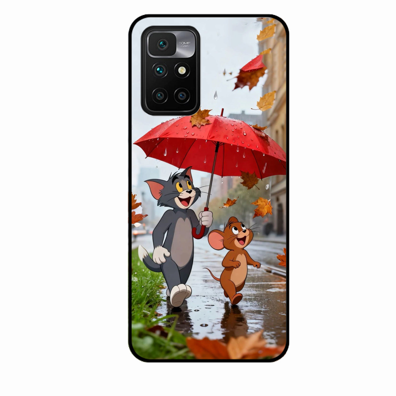 Rainy Day Cartoon Glass Phone Case for Xiaomi Redmi 10 Prime