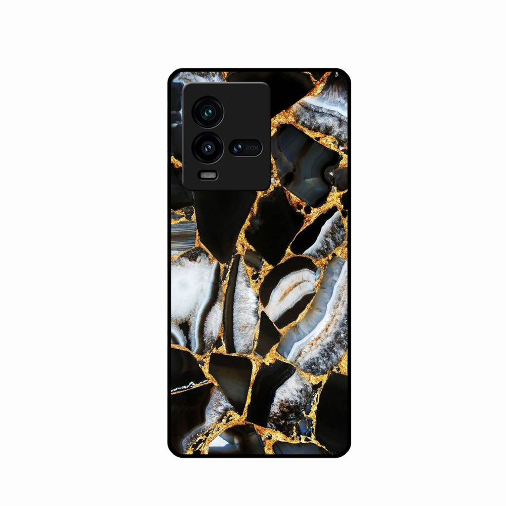 Black Gold Marble Glass Phone Case for Motorola Edge 40 5G