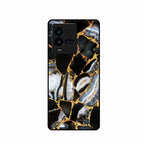 Black Gold Marble Glass Phone Case for Motorola Edge 40 5G