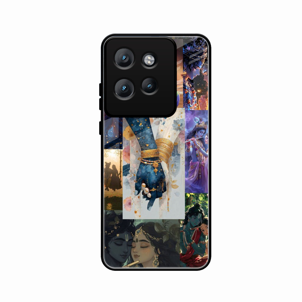 Eternal Radha Krishna Love Glass Phone Case for Motorola Edge 50