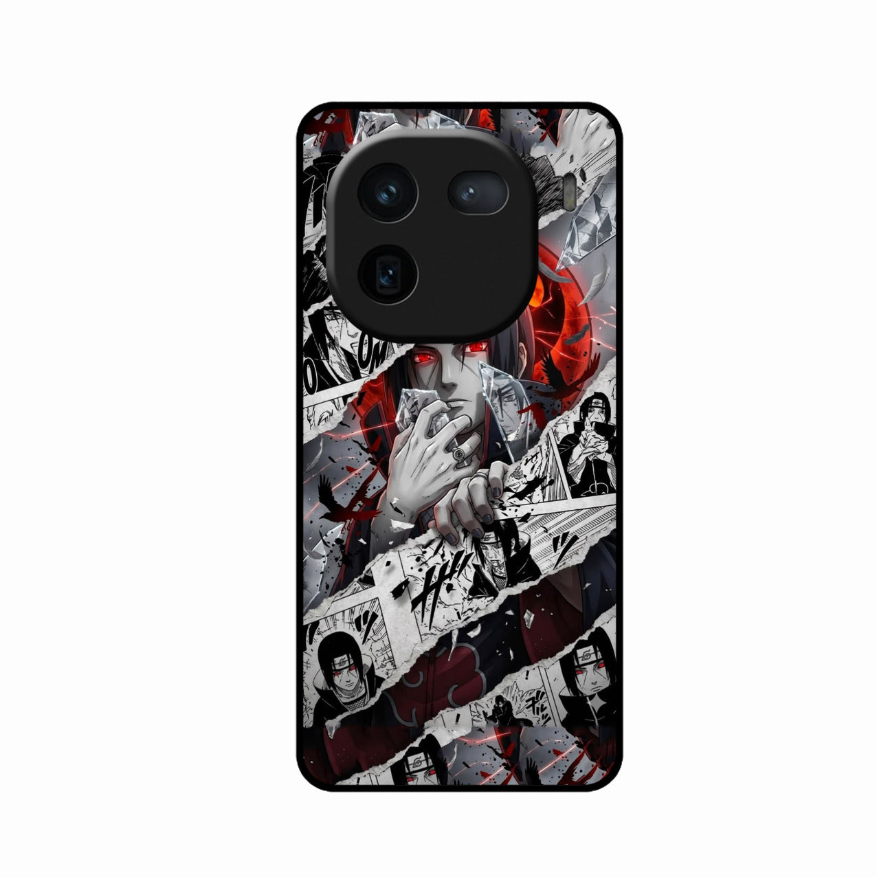 Itachi Uchiha Manga Collage Glass Phone Case for iQOO 12 5G