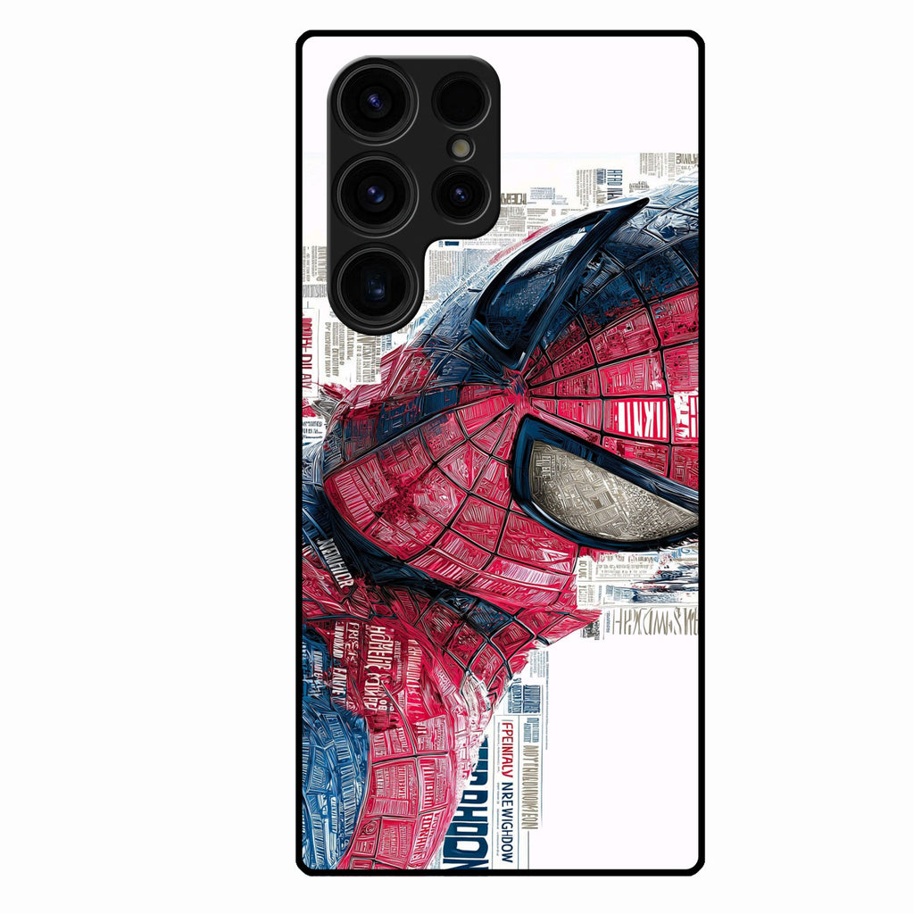 Red Blue Web Hero Glass Phone Cover for Samsung Galaxy S23 Ultra 5G