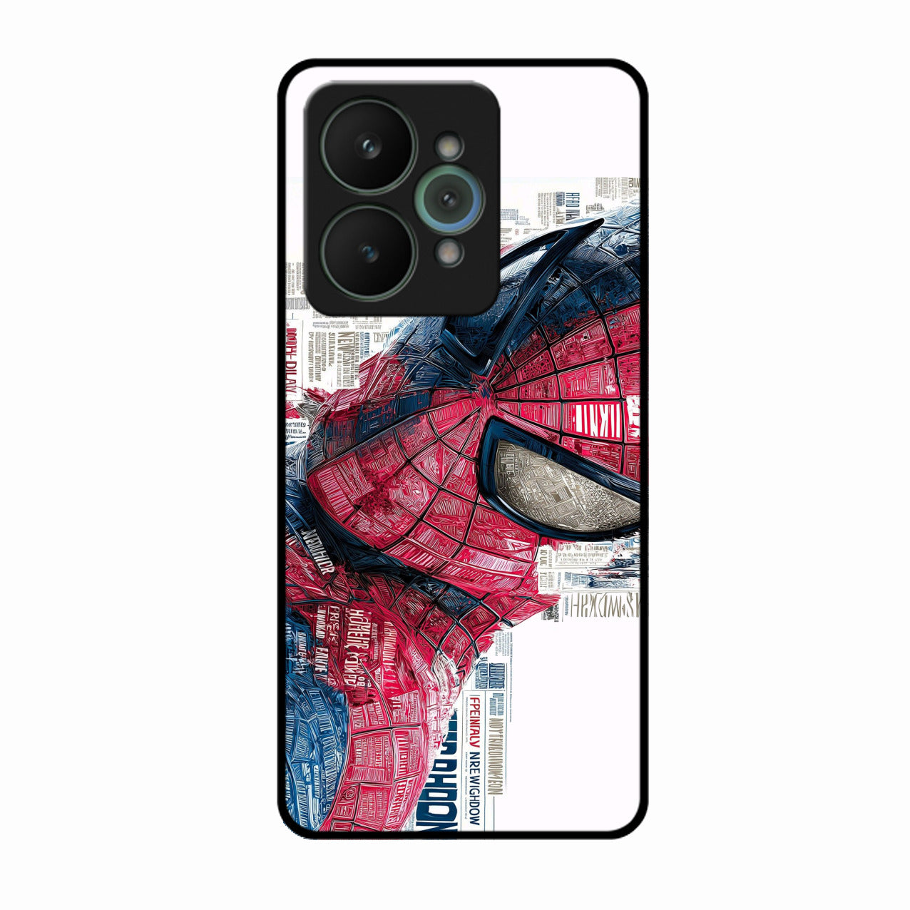 Red Blue Web Hero Glass Phone Cover for Realme 15 5G