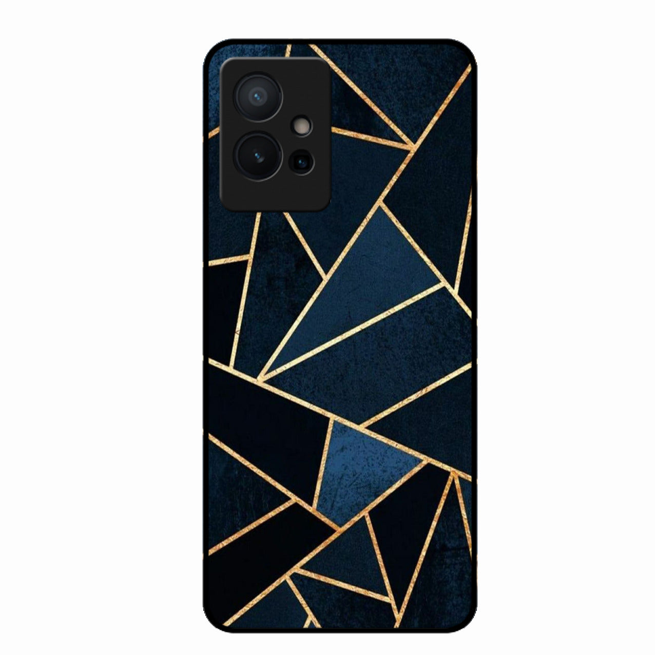 Midnight Gold Geometric Premium Glass Phone Case for Vivo Y75 5G