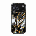 Black Gold Marble Glass Phone Case for iPhone 17 Pro Max