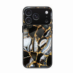 Black Gold Marble Glass Phone Case for iPhone 17 Pro Max