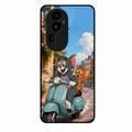 Cartoon Scooter Adventure Premium Glass Phone Case for Oppo Reno 10 Pro Plus 5G