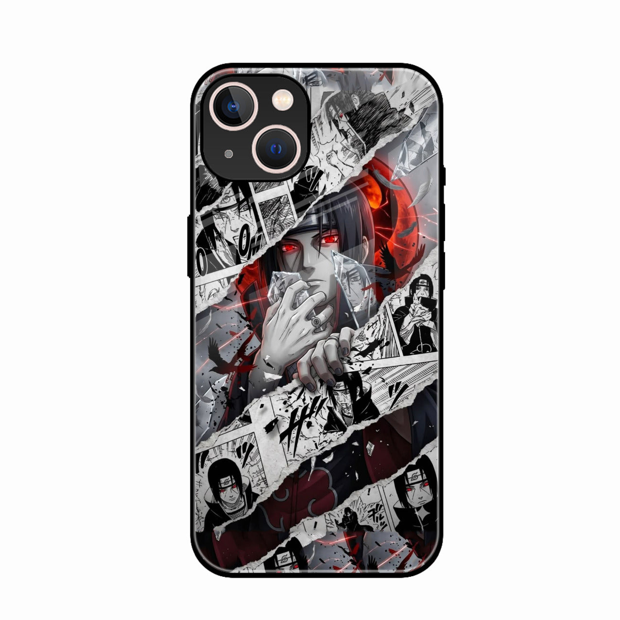 Itachi Uchiha Manga Collage Glass Phone Case for iPhone 15 Plus