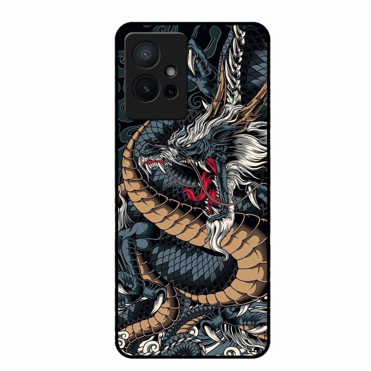 Midnight Dragon Glass Phone Case for Vivo Y75 5G
