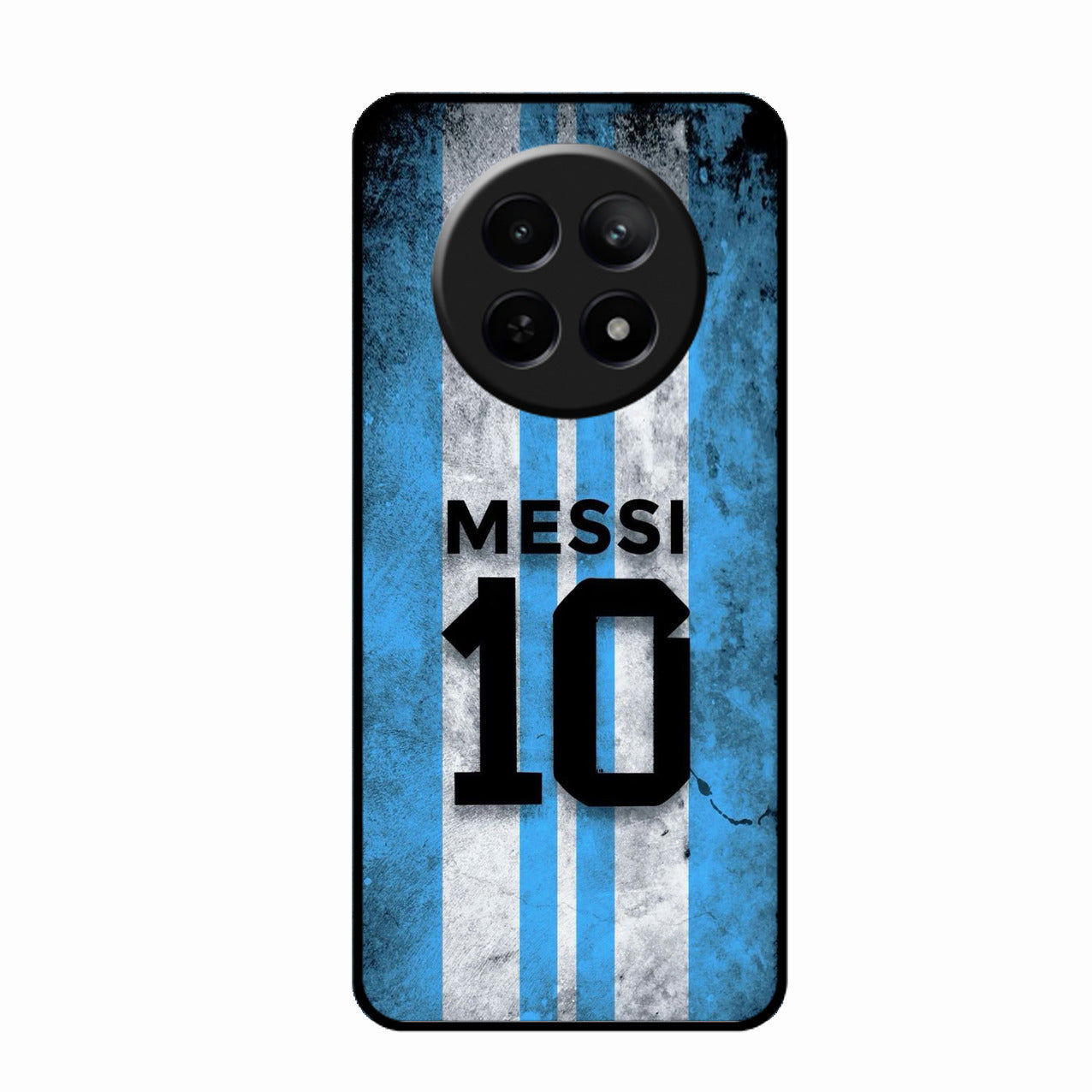 Blue Stripes Number 10 Football Glass Phone Case for Realme C65 5G